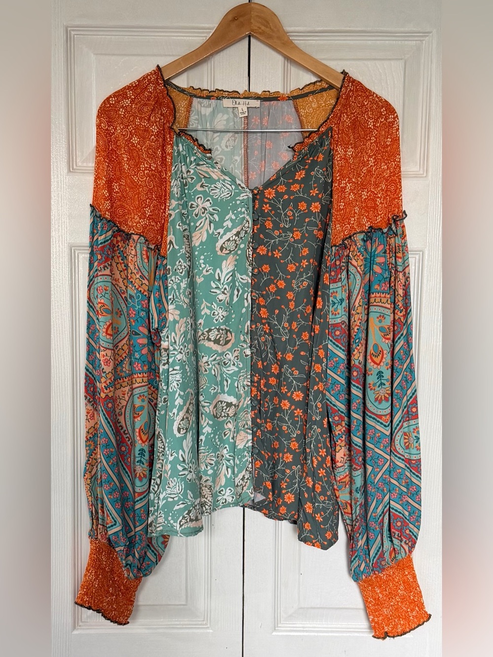 Oli & Hali Mixed-Print Boho Tunic Size Large